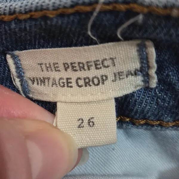 Madewell Blue Denim Comfort Stretch High Rise The Perfect Vintage Crop Jeans 26 - Image 5