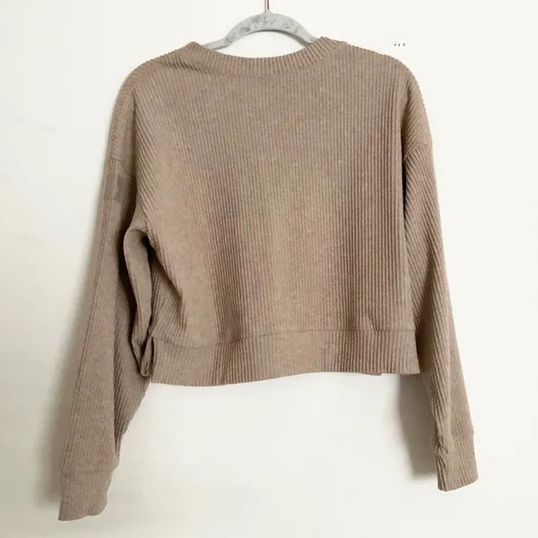 Alo Yoga Muse Crew Neck Pullover Gravel Heather XS - Image 5