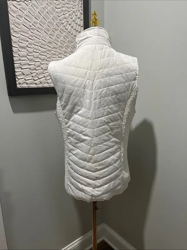 Marc New York White Quilted Gold-Zip Vest - Image 5