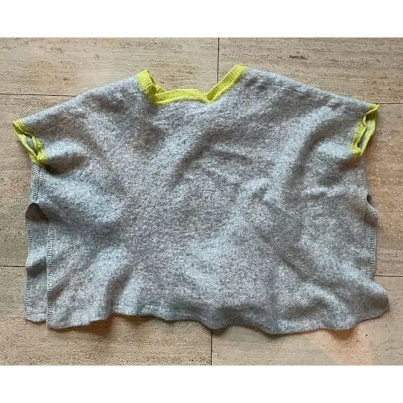 Acrobat Luxury Wool Blend Cropped Sweater‎ with Neon Yellow Trim XS/S - Image 5
