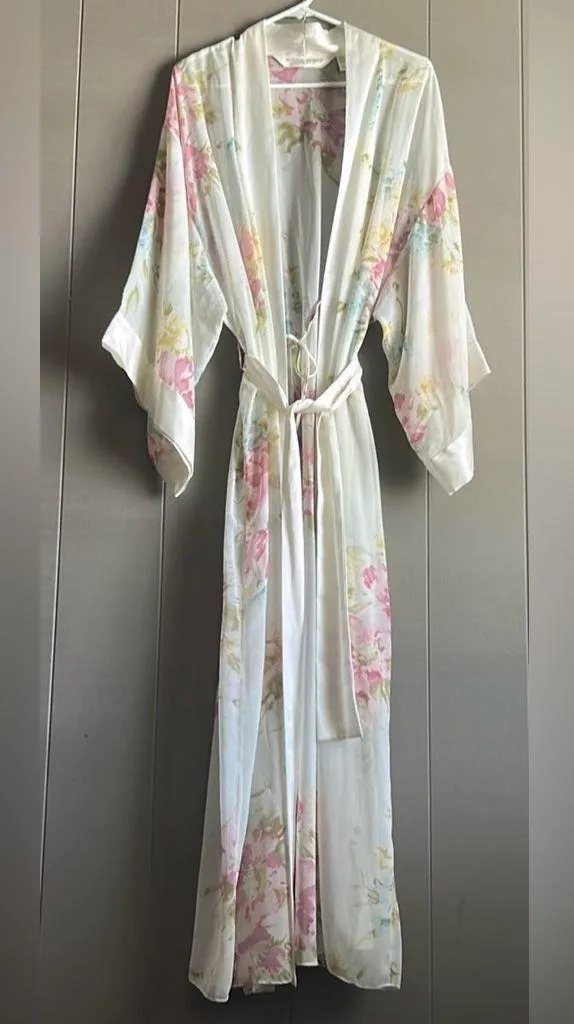 Victoria's Secret Collection Kimono Robe Women's Size L Floral Vintage 90s Robe - Image 3