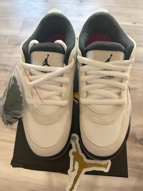 Nike Air Jordan 4 RM GS White Black Grey Size 5.5Y New w/ Box + Extra Laces - Image 5