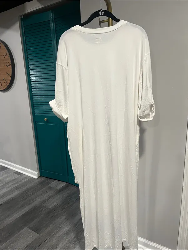 NWOT Free People free-est Chrissa Midi T-Shirt Dress in white/ivory, size Small. - Image 4