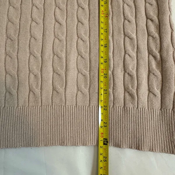 Dusty Rose Cable Knit Polo - Coquette Aesthetic - L - Image 4