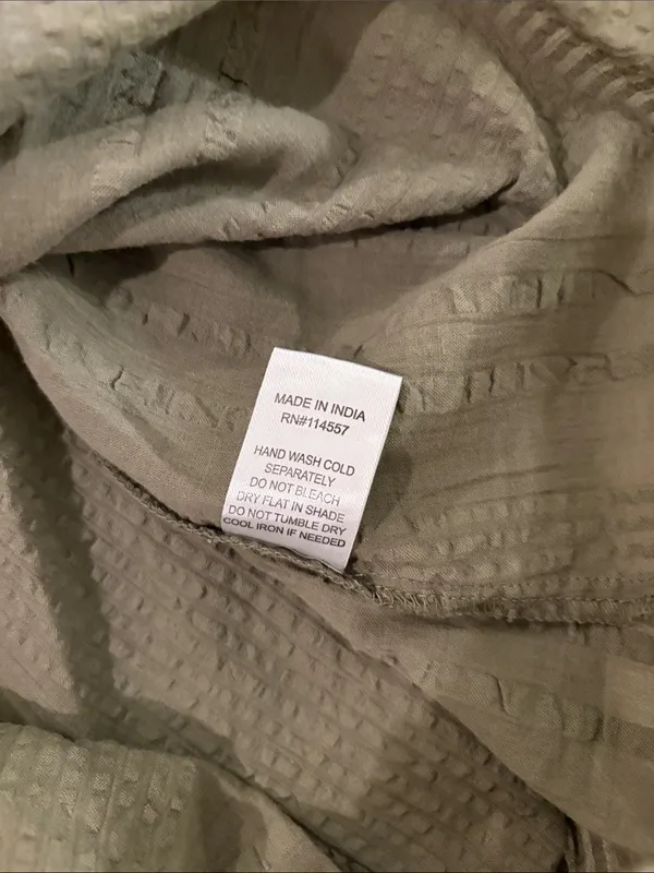 New With Tags THML Puff Sleeve Olive Top Sz S - Image 6