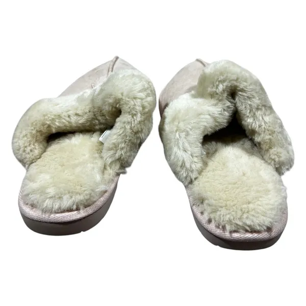 NWT Dream Pairs Sofie-05 Solid Suede Scuff Slippers Pink Cozy Faux Fur Size 8 - Image 4
