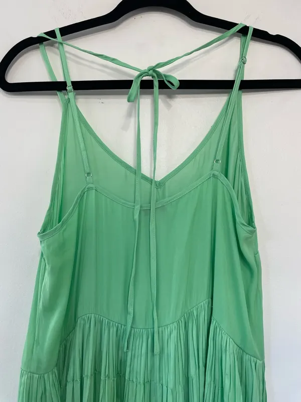 CURRENT AIR Mint Green Pleated Maxi Dress | | Boho Flowy Bright Summer Dress - Image 7