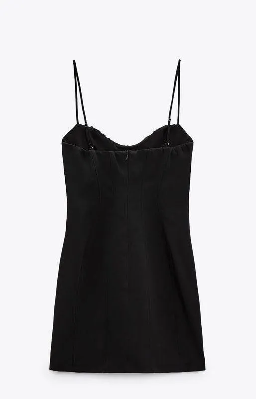 nwt drapped boycon mini party coctail little black dress - Image 5
