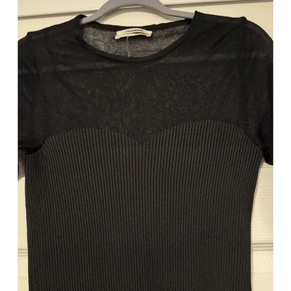 by Anthropologie Black Sheer Ribbed Top Capsule Rock Festival Edgy Whimsigoth - Image 6