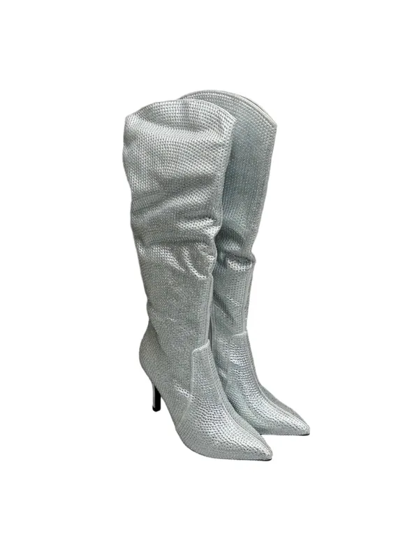 MIA Mackynzie Rhinestone Stiletto Boots Size 9 NIB - Image 3