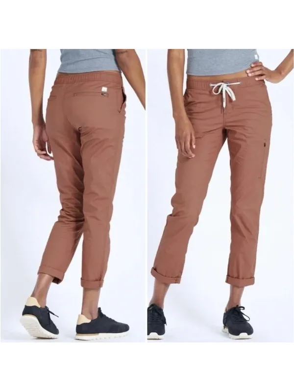 Vuori Womens Ripstop Pants Mauve Dusty Rose Pink Drawstring Cargo Medium - Image 2