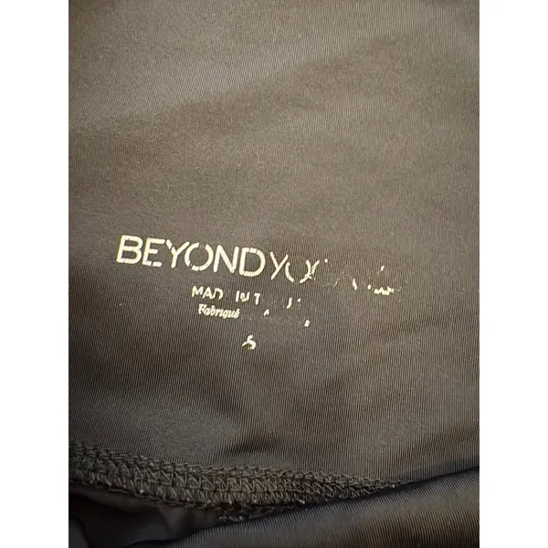 Beyond Yoga Leggings Women S Black Silver Metallic Foil Lace Print High Waist - Image 5