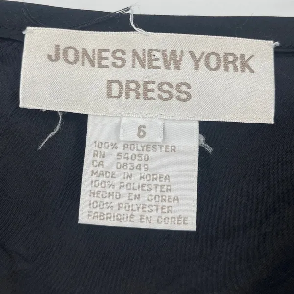 Vtg 90s Jones New York Asymmetric Dress Sz 6 LBD Slip Y2K Grunge Cocktail Hoco - Image 11