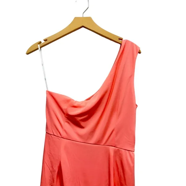 Lulus Extraordinary Poise Coral Pink One-Shoulder Mini Dress size Large NWT - Image 3