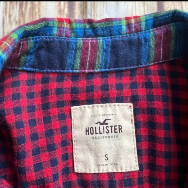 Hollister Womens Long Sleeve Button Down Plaid Shirt Size Small - Image 8