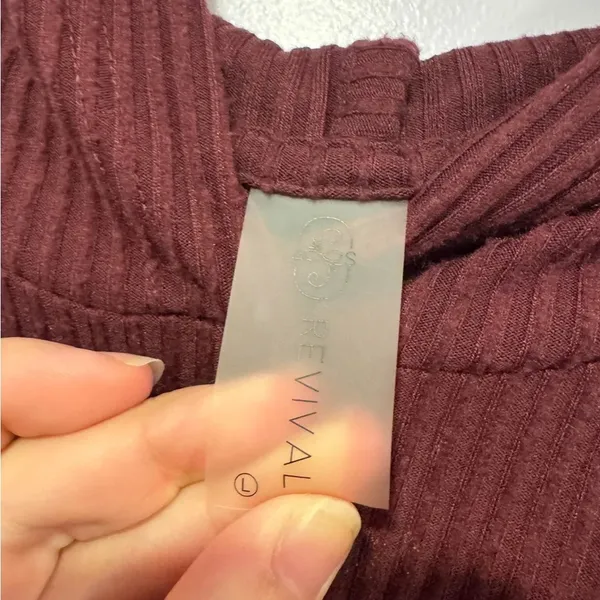As Revival‎ ribbed maroon cropped sweatshirt - Image 2