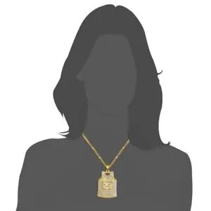 23 Chicago Bulls Michael Jordan NBA Jersey Necklace - Gold Colored - Rhinestone - Image 7