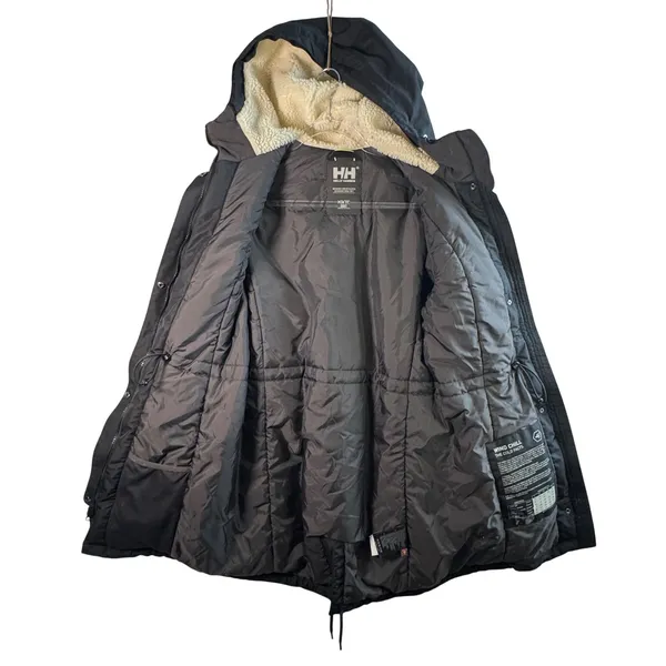 Helly Hansen Aden‎ Insulated Parka Jacket Black Primaloft Sherpa Hood Womens XS - Image 11