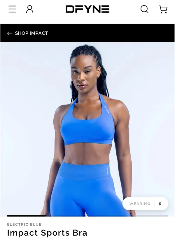 DFYNE Impact Halter Sports Bra | Crimson Red | Small - Image 3