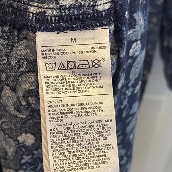 Old Navy‎ Blue Floral Paisley Tiered Midi Dress Womens M Boho Peasant Prairie - Image 4