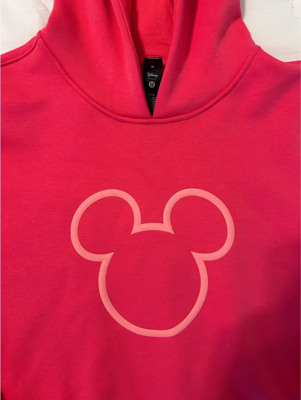 Lululemon x Disney Mickey Size Fleece Oversized Hoodie Lip Gloss Pink - Image 6