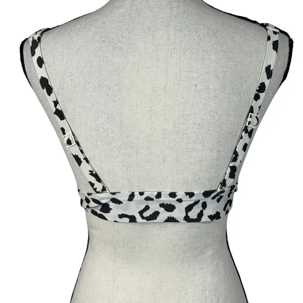 Aerie X-Large Scoop Swim Bikini Top Leopard Print Adjustable Strap Stretch Lined - Image 3