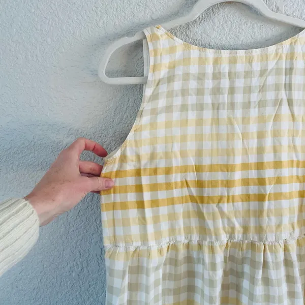 Madewell Yellow Gingham Tiered Mini Dress - Image 6