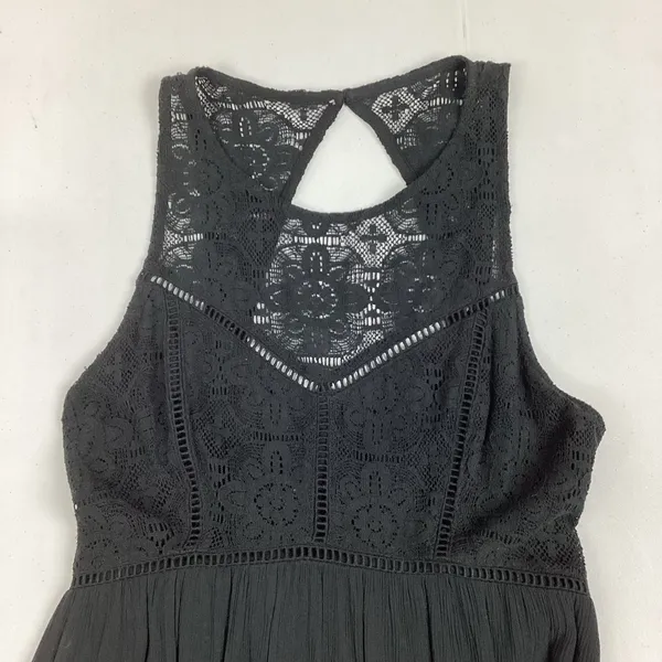 Abercrombie & Fitch Black Sleeveless Lace Cocktail Mini Dress XS - Image 3