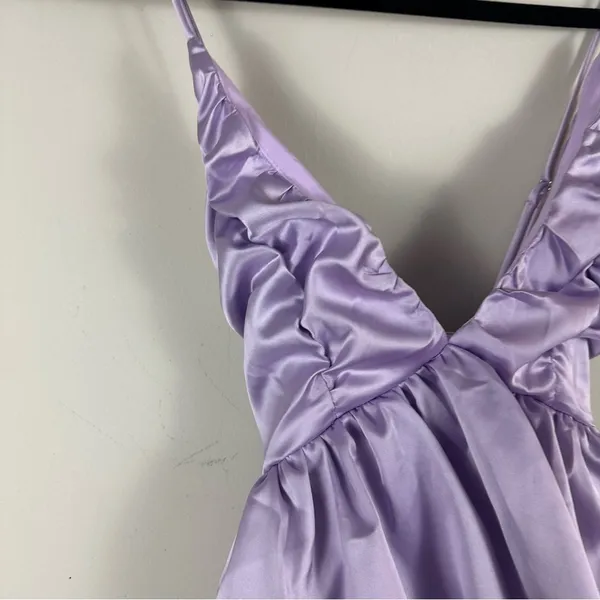 Selfie Leslie | Purple Heavenly Bliss Ruffle Mini Dress Lilac Size Small NWT - Image 3