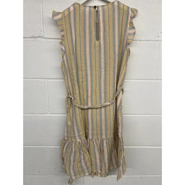 Marine Layer Sz M Laney Multicolor Striped Belted Beachy Ruffle Mini Dress - Image 8