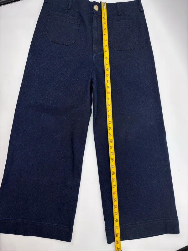 Anthropologie NWOT The Maeve Colette Sparkle High-Rise Wide-Leg Cropped Jeans - Image 7