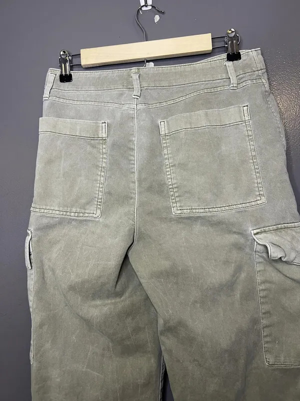 Gap Pants Womens 6 Green Loose Khaki Cargo Twill Relaxed Fit Pockets Casual - Image 5