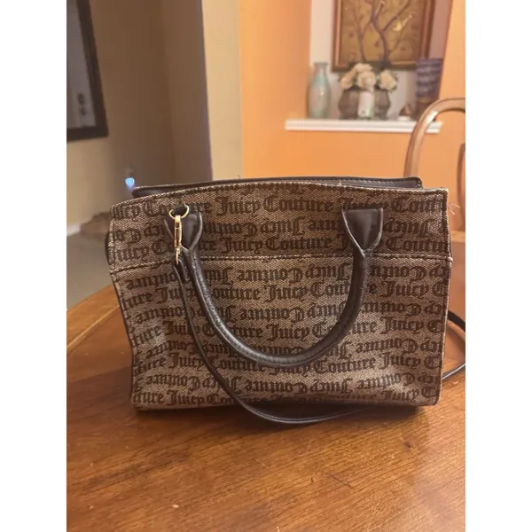 JUICY COUTURE Purse Modern Chic Satchel Bag Chestnut Chino Brown Logo - Image 7