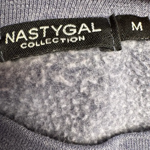 Nasty Gal Collection Crochet Granny‎ Square Patch Sweatshirt Blue Purple Medium - Image 3