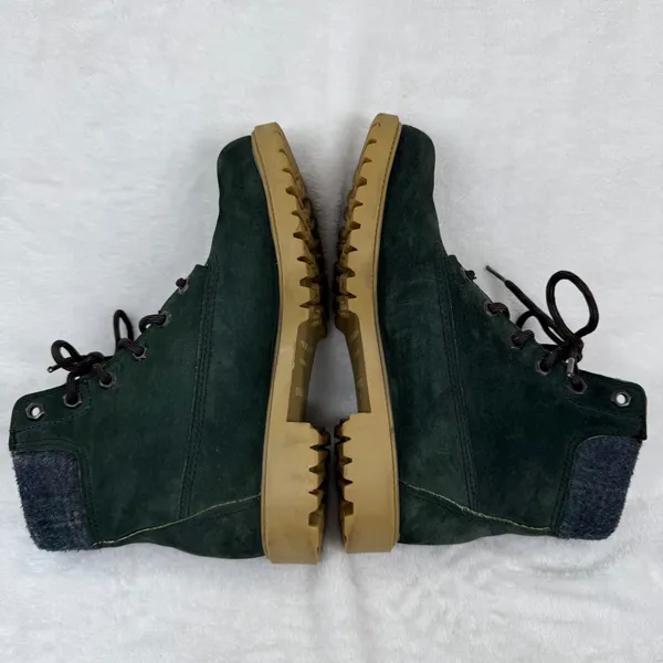 Wolverine Wilderness Forest Green Suede Lace Up Boots Wool Collar Lug‎ Sole 8.5 - Image 8