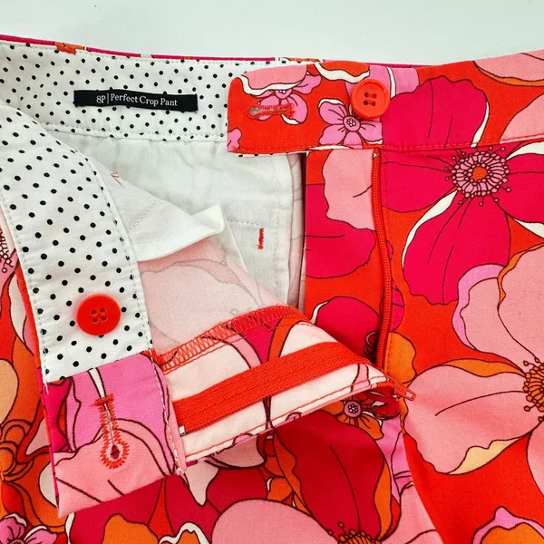 Talbots Perfect Crop Pant Floral 8 Petite Statement Resort Chic‎ Preppy Vacation - Image 5