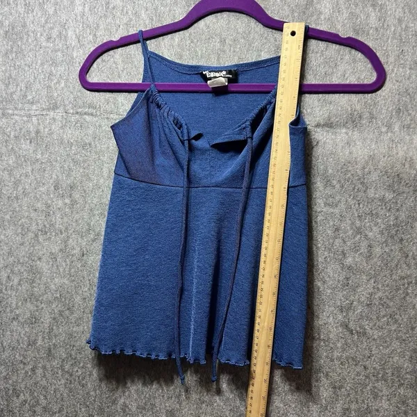 Vintage‎ Y2K Papaya Babydoll Top Cami Spaghetti Straps Blue Medium - Image 4