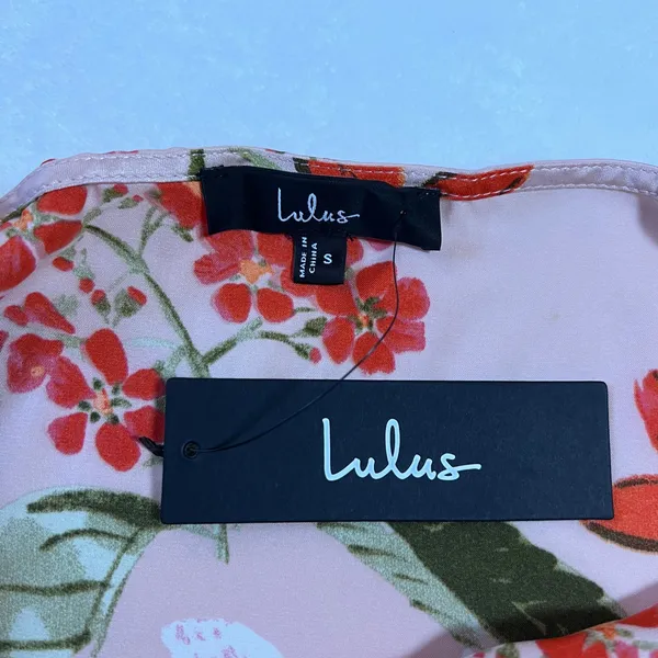 NEW Lulus Remarkable Entrance Pink Floral Print Satin Midi Dress Size S Party - Image 7
