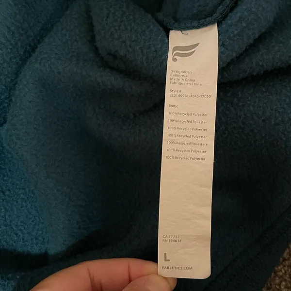Fabletics Teal Half-Zip Fleece Pullover - Image 4