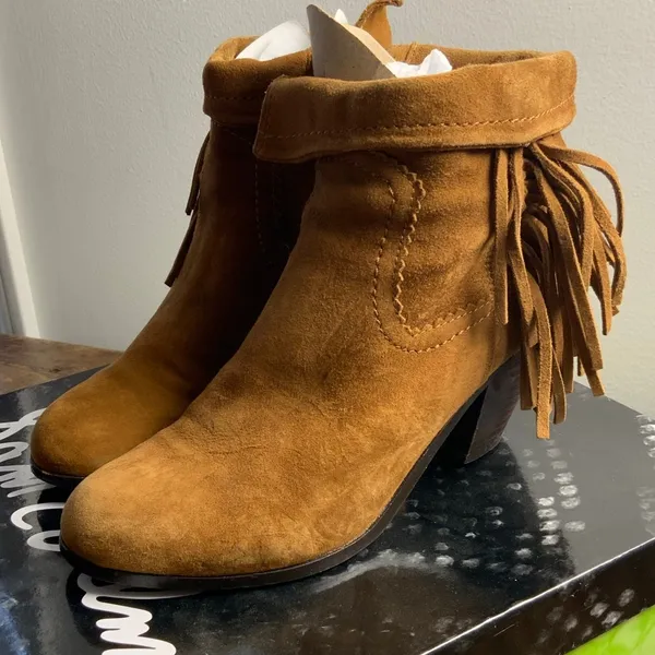 Sam Edelman Cocoa Suede Fringe ankle boots size 6.5‎ - Image 4