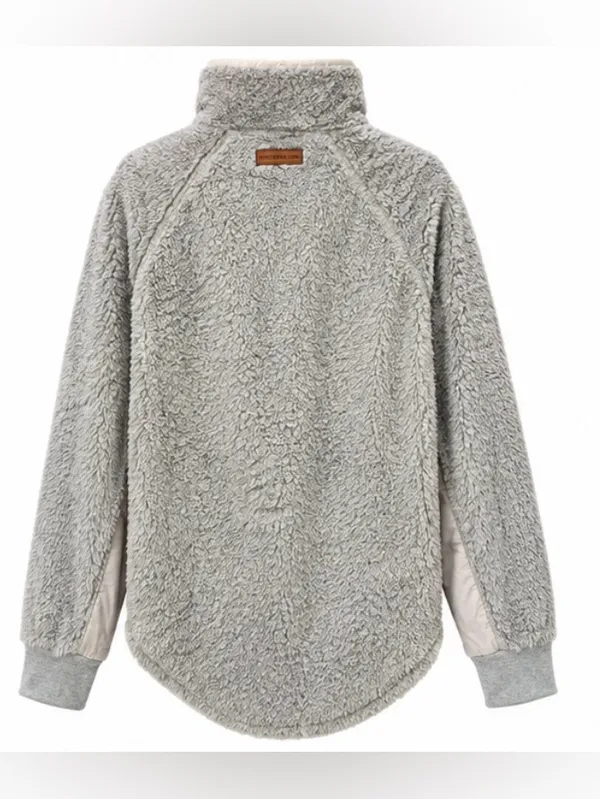 Southern Tide Sherpa Fleece Snap Pullover Jacket Blue Gray Size Large - Image 2
