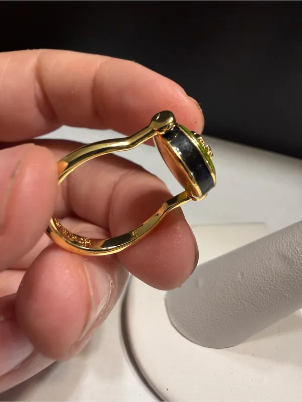 NEW Tory Burch Kira semiprecious mother of pearl Rotational Reversible Ring sz 6 - Image 7