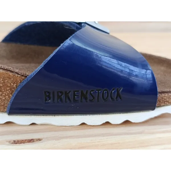 Birkenstock Madrid Blue Patent Sandals Size EU 36 US 5.5 Slightly Used - Image 8