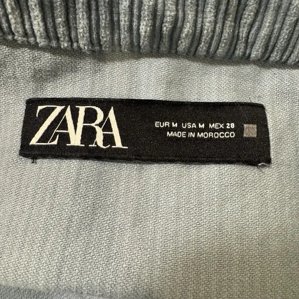ZARA Oversized Corduroy Button Down Shirt Jacket Size M Blue Chore Barn Shacket - Image 10