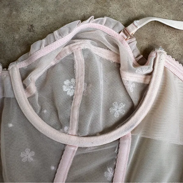 Savage X Fenty Daisy Bustier Longline Mesh Bralette Corset Top size L Large - Image 8
