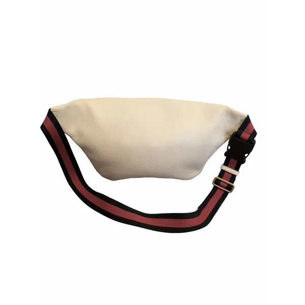 Authentic Gucci Print Leather Belt Bag White Logo Web Stripe Crossbody - Image 4