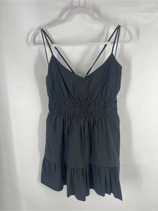 Anthropologie Somerset Tier Spaghetti Strap Mini Dress Black Size L - Image 2