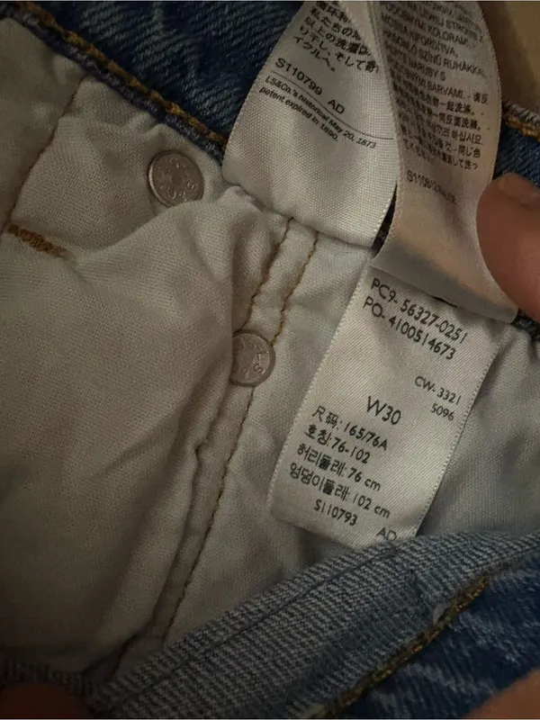 Levi's Light Blue Frayed Hem Denim Cutoff Shorts - Image 4