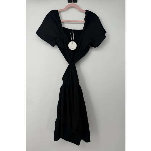 Anrabess Cutout Back Mini Dress Size Large Black - Image 3