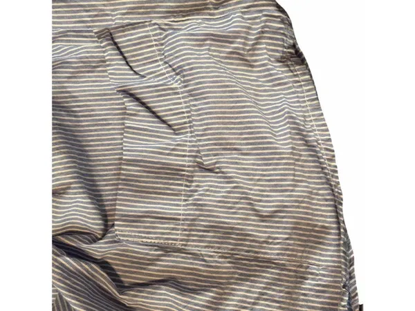 Anthropologie LyreBird Blue Striped Pleated Cotton Boxer Shorts - Size M Lounge - Image 8